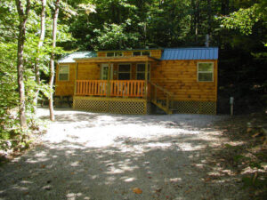 Exterior photo of Cindy Bear Double Loft Cabin - Jellystone Mill Run - Vacation cottage in PA